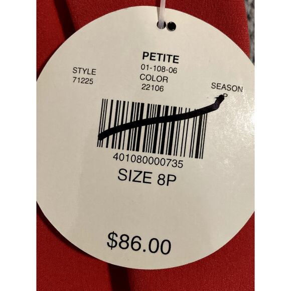 Valerie Dresses Petite Pencil Silk Dress Women's 8 Petite Coral Sleeveless Midi - Picture 4 of 9